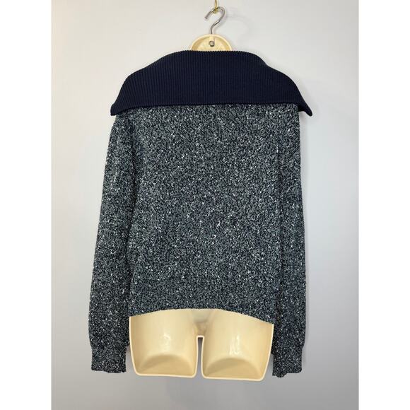 J. Crew Marled Sailor-collar Cardigan Women's L Preppy - Picture 8 of 11